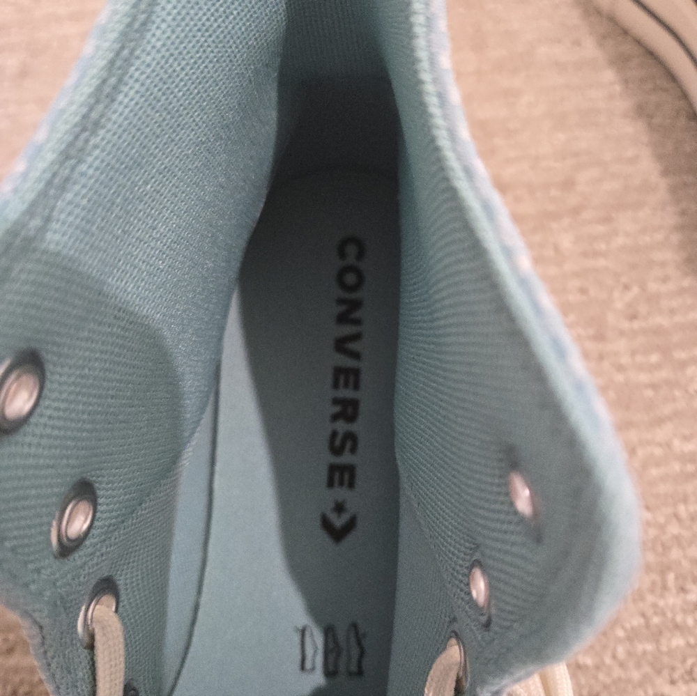 BNIB Converse Lift Platform Sneakers Aqua Check - Picture 7 of 9